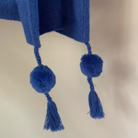 Lilly Pulitzer Elba Coolmax Oversized Boxy Poncho Sweater Iris Blue Womens Sz Sm - Picture 4 of 11